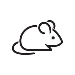 Mouse icon Line Art on white background