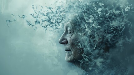 a web banner for World Alzheimer's Month emerges, featuring an artistic depiction of intertwined memories and forgetfulness, evoking empathy and understanding for those impacted by the disease