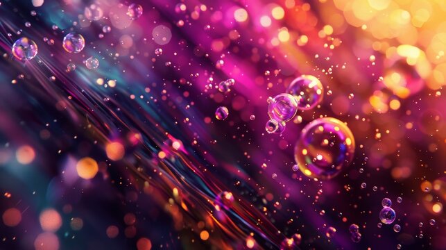 a visual masterpiece with an abstract PC wallpaper featuring cascading bubbles against a backdrop of bold and electrifying colors, creating an immersive and dynamic viewing experience