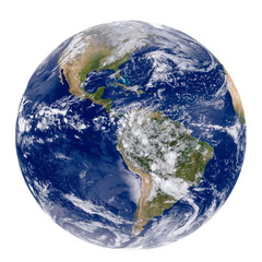 Blue planet earth isolated on transparent background, PNG File. Elements of this image furnished by NASA
