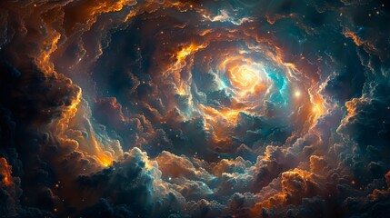 Vibrant clouds encircle a mysterious portal in the heavens, AI Generative - obrazy, fototapety, plakaty