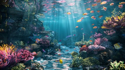 Underwater Serenity with Calming Rhythms Explore an underwater scene reflecting Calming Rhythms, AI Generative