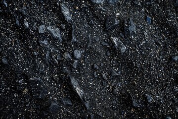 Black or dark gray rough grainy stone or sand texture background - generative ai