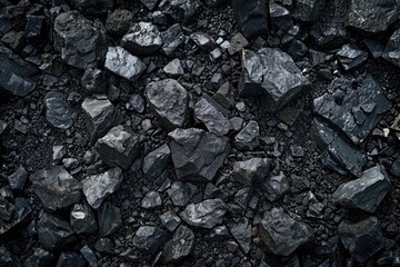 Black or dark gray rough grainy stone or sand texture background - generative ai