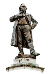 Naklejka premium White statue of old man in suit