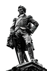 Black statue of man admiral