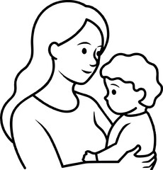 silhouette of a woman holding a child in her arms