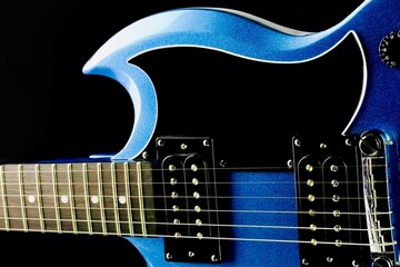 Close up of an electrical guitar 