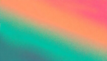 Orange teal green pink abstract grainy gradient background noise texture effect summer poster design