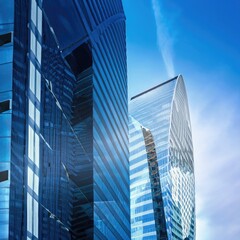 Fototapeta na wymiar modern office building, facade building, glass facade building