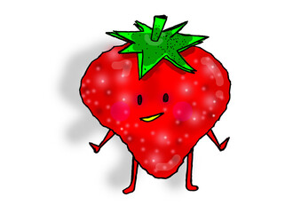 Strawberry fruit cartoon person