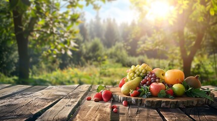arm wood nature field fruit table product grass garden background stand green food. Nature wood landscape morning farm outdoor sky podium forest stump beauty sun scene platform view beautiful trunk 