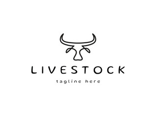 abstract cow or bull logo design. creative steak, milk, livestock, or meat logo