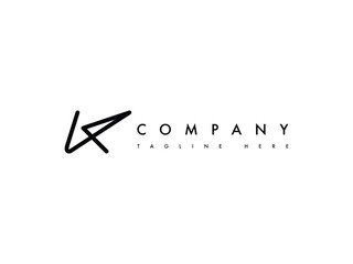 abstract letter K line logo design