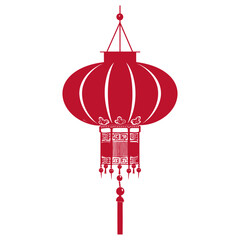 asian chinese traditional lantern red color only