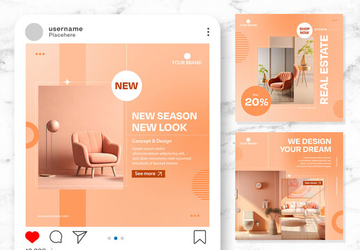 Peach And White Peach Fuzz Social Media Post