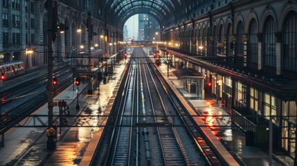 Fototapeta na wymiar Journey Through Time: Captivating Photos of Trains and Stations