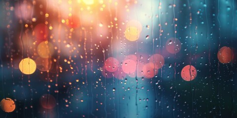 Window With Raindrops. Generative AI