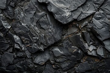 Black or dark gray rough grainy stone or sand texture background - generative ai