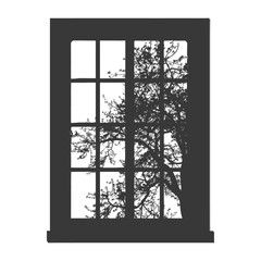 Silhouette aesthetic window black color only