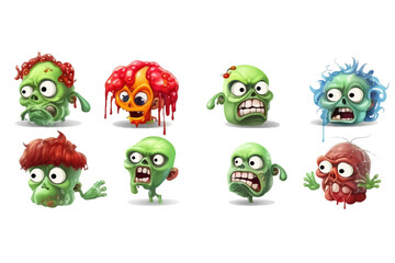 zombie emoticon icon element collection