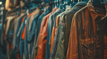 Second-Hand Clothing Store, Sustainable Clothing on Display