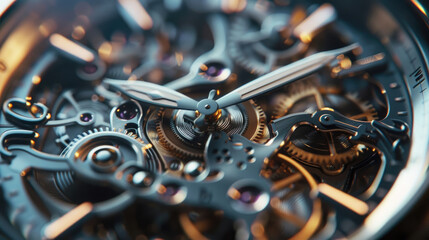 Detailed Close-Up of Automatic Watch Movement