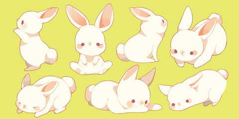 rabbit clipart vector for graphic resources