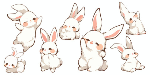 rabbit clipart vector for graphic resources