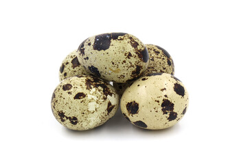 Fototapeta premium quail eggs on white background