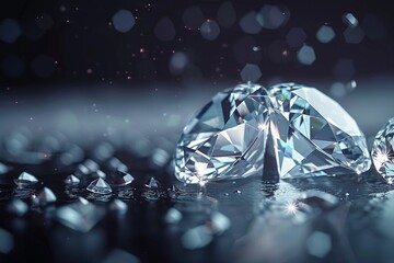 Exquisite Diamond Varieties: Hyper-Realistic Gemstone Ensemble - obrazy, fototapety, plakaty