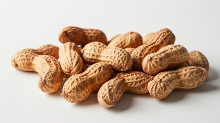 Pile of peanuts on a white surface