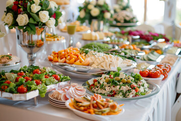 Buffet food on the table, catering food