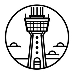 Airport Control Tower - obrazy, fototapety, plakaty
