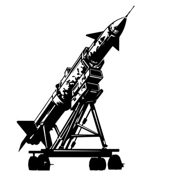 black and white missile launcher clip art preview