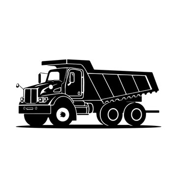 black dump truck side view