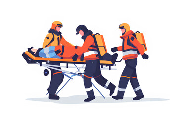 災害救助活動の人々