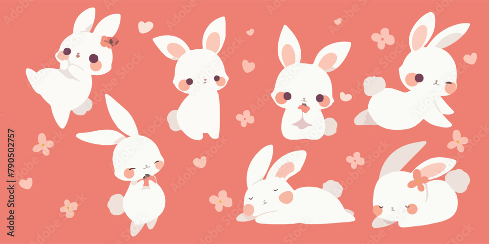 Sticker rabbit clipart vector for graphic resources