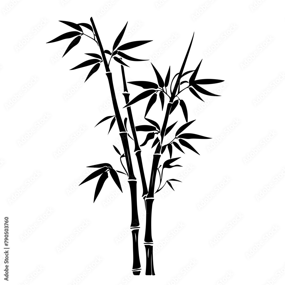 Wall mural Bamboo plant silhouette