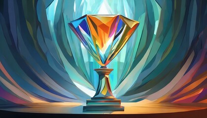 Contemporary Crystal Award Trophy