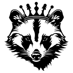 Raccoon wearing crown