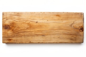 Obraz premium old wooden board, rough wooden plank cut out isolated white background
