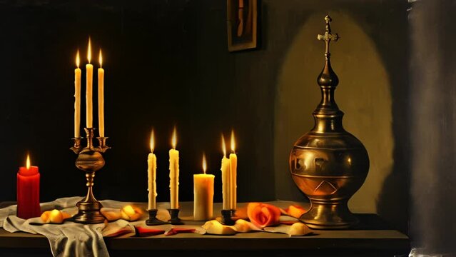  Elegant candle arrangement on a table