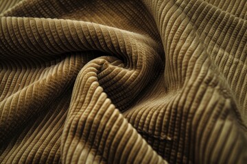 Texture background of velours khaki fabric. Upholstery velveteen texture fabric, corduroy furniture textile material, design interior, decor. Ridge fabric texture close up - generative ai - obrazy, fototapety, plakaty