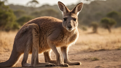 Naklejka na ściany i meble kangaroo and baby