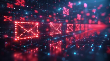 Message network displaying fraudulent messages and security alerts