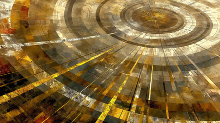 Abstrack background design. Ring of the Four Noble Truths. gold and circle background.