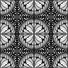Abstract, Doodle, abstract lines doodle with black lines Assemble as a picture There are both circle shapes. and an image of a leaf in the middle of a circle, black lines with a white background.