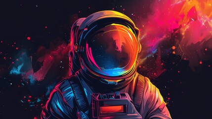 Naklejka premium Background materials: Illustrations of Cosmic Planets and Aerospace Themes, Mysterious Astronauts