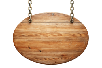 signboard isolated on white background, iron sign round hanging by chains cutout isolate